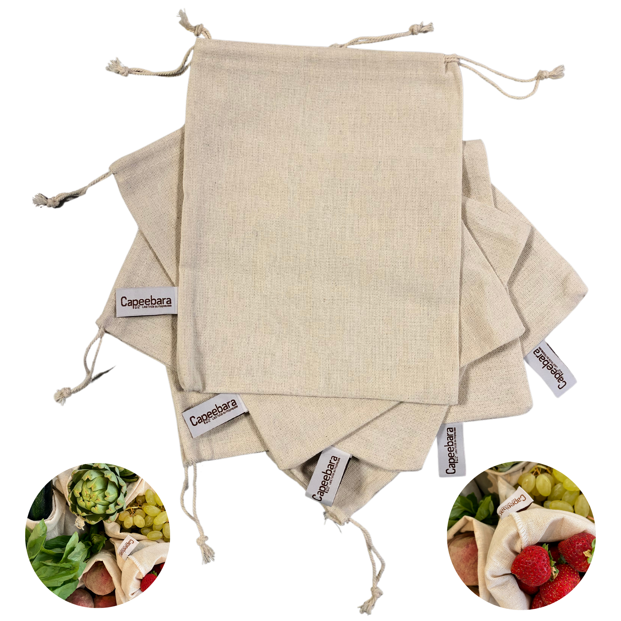 Sac en jute pour fruits et légumes (Taille au choix) - Mes courses en vrac