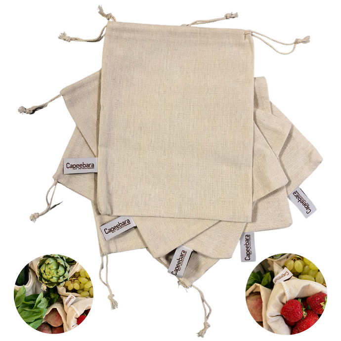 Lot of 5 Bulk Bags in Jute - Resists more than 500 Washes - Light, transportable and durable