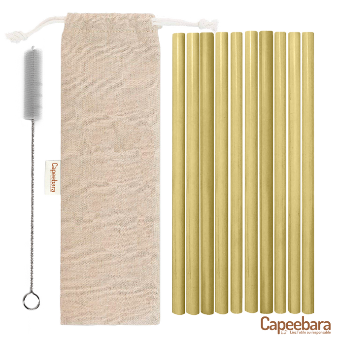 Paille en Bambou véritable - à emporter partout réutilisable et zéro déchet Capeebara