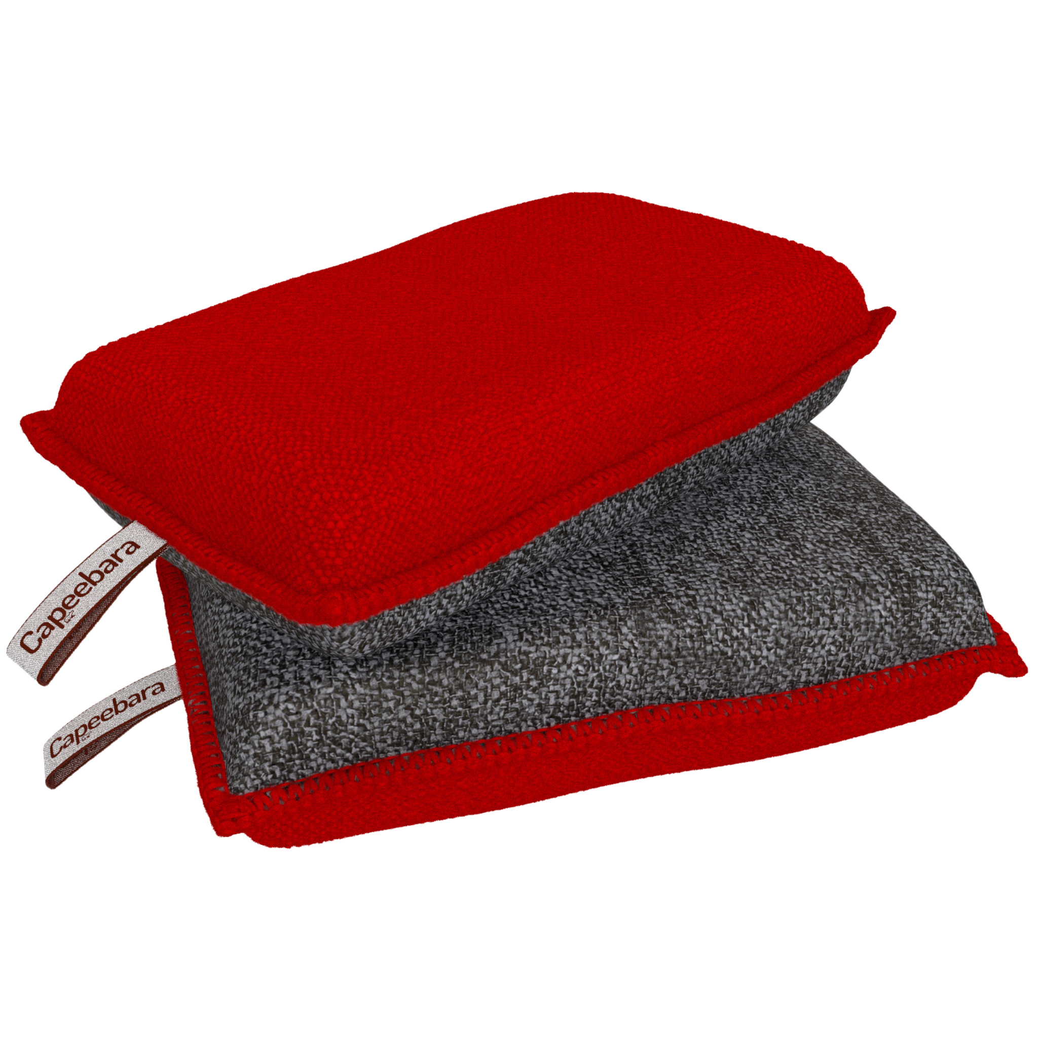 L'éponge (x2) lavable et durable rouge + son porte-éponge