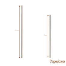 Carregar imagem no visualizador da galeria, Le Pack de 10 Pailles Inox Droites - CapeebaraLe Pack de 10 Pailles Inox Droites réutilisable, écologique et zéro déchet Capeebara