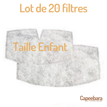 Carregar imagem no visualizador da galeria, Masque Enfant en coton avec poche prévue pour filtre zéro déchet et réutilisable Capeebara
